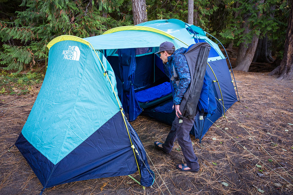 Camping tent (stepping into The North Face Wawona 6)