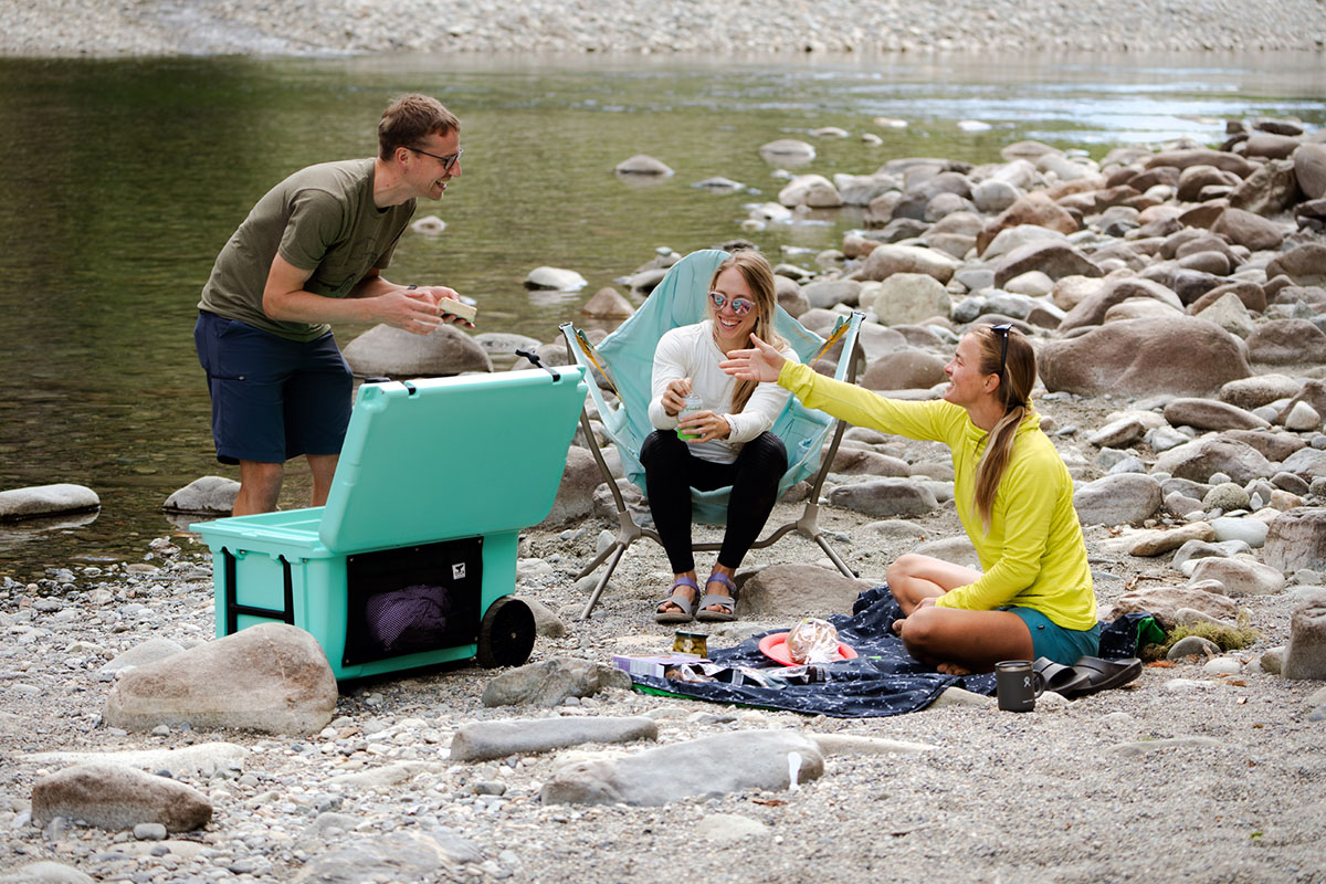Wheeled cooler (eating lunch with ORCA 65 Quart Wheeled Cooler)