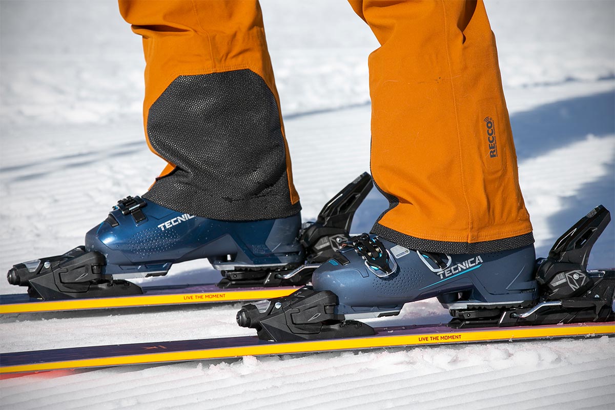 Downhill ski boots (Tecnica Mach1 and Salomon Strive bindings)