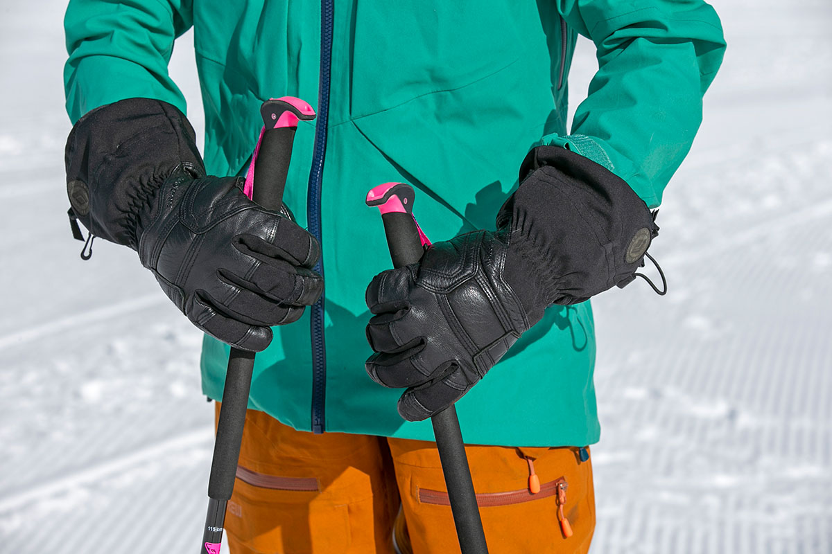 Black Diamond Guide Gloves (holding ski poles)