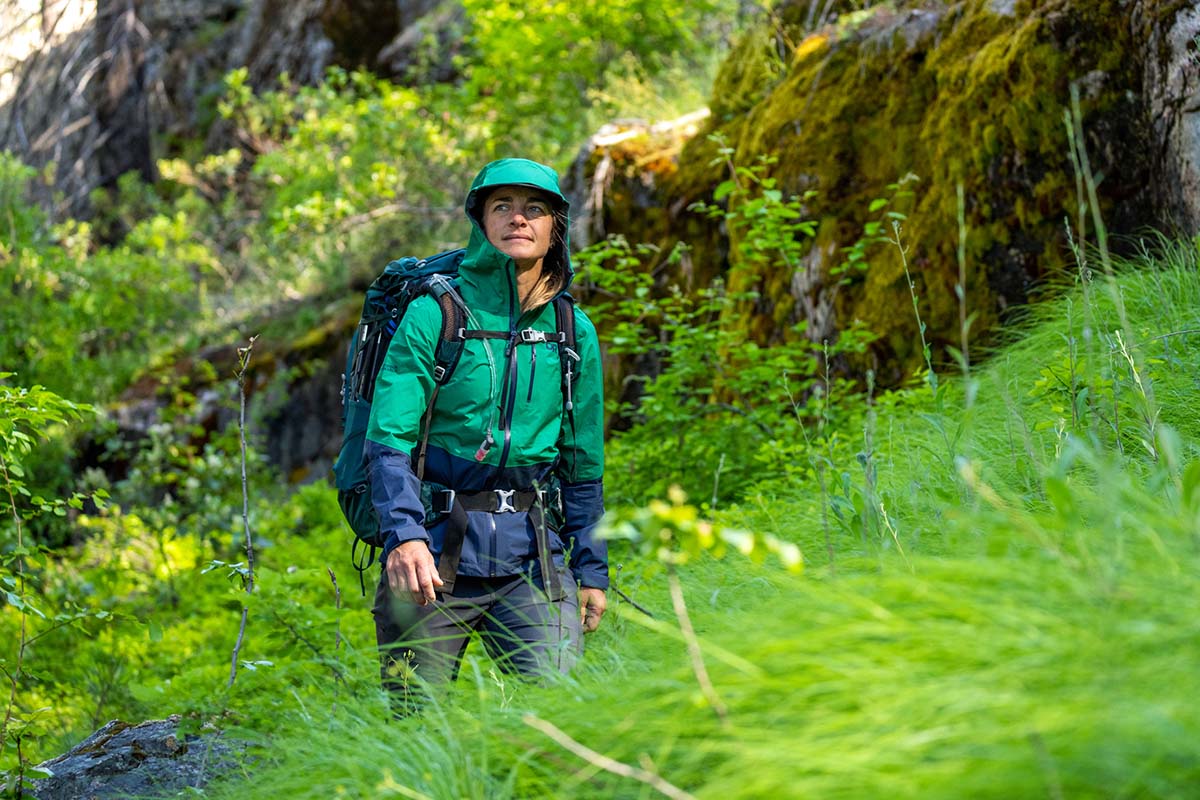 Outdoor Research Aspire II GTX Jacket (hiking amongst tall grass 2)