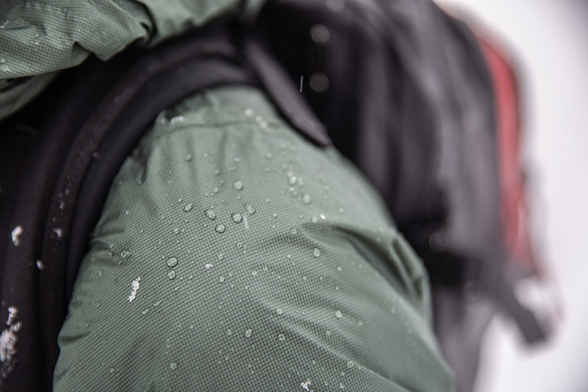 Patagonia Micro Puff Storm Jacket (water beading up on shell)
