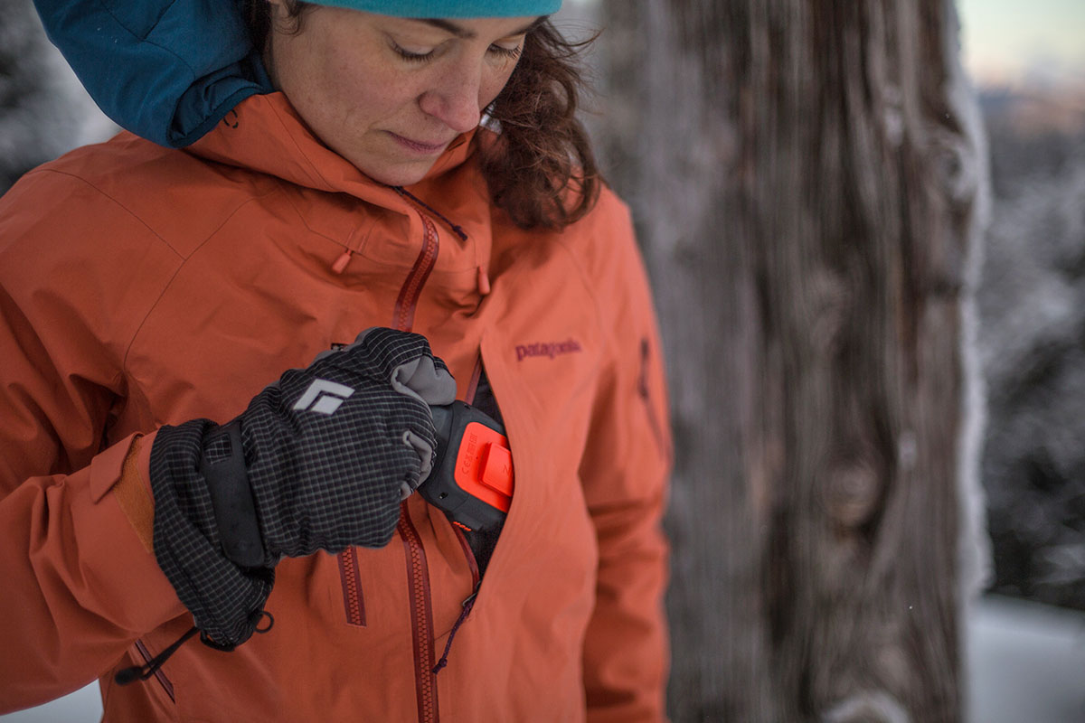 Patagonia PowSlayer ski jacket (GPS device in pocket)