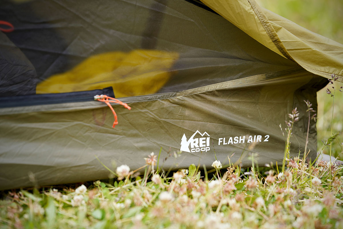 REI Flash Air 2 backpacking tent (logo)