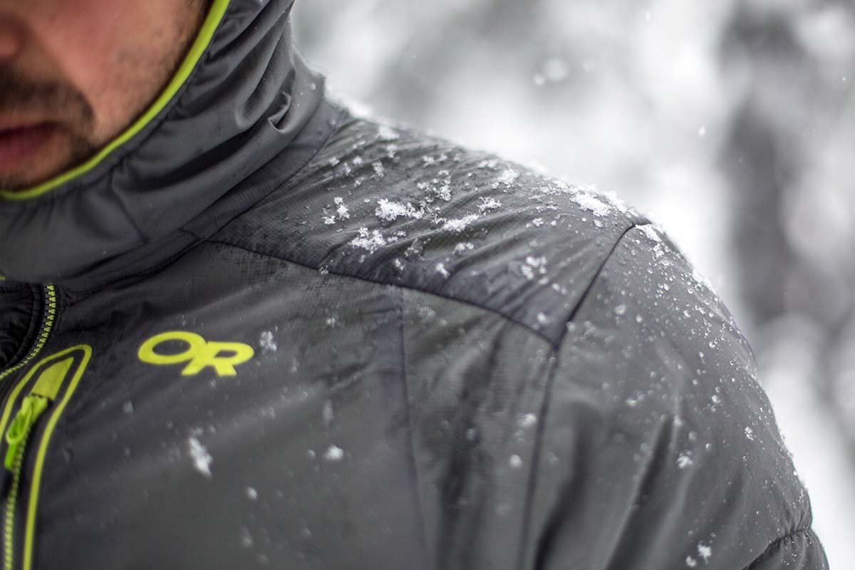 Down vs. Synthetic (Outdoor Research Ascendant jacket wet)