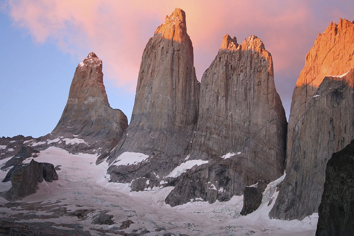 Torres del Paine - three towers at sunrise