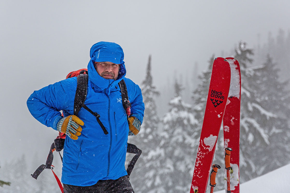 Arc'teryx Beta Insulated Jacket (standing next to skis in storm)
