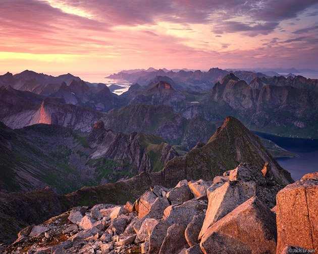 "Lofoten Sunset" - From the Summit of Hermannsdalstinden, Lofoten Islands, Norway Lofoten Sunset