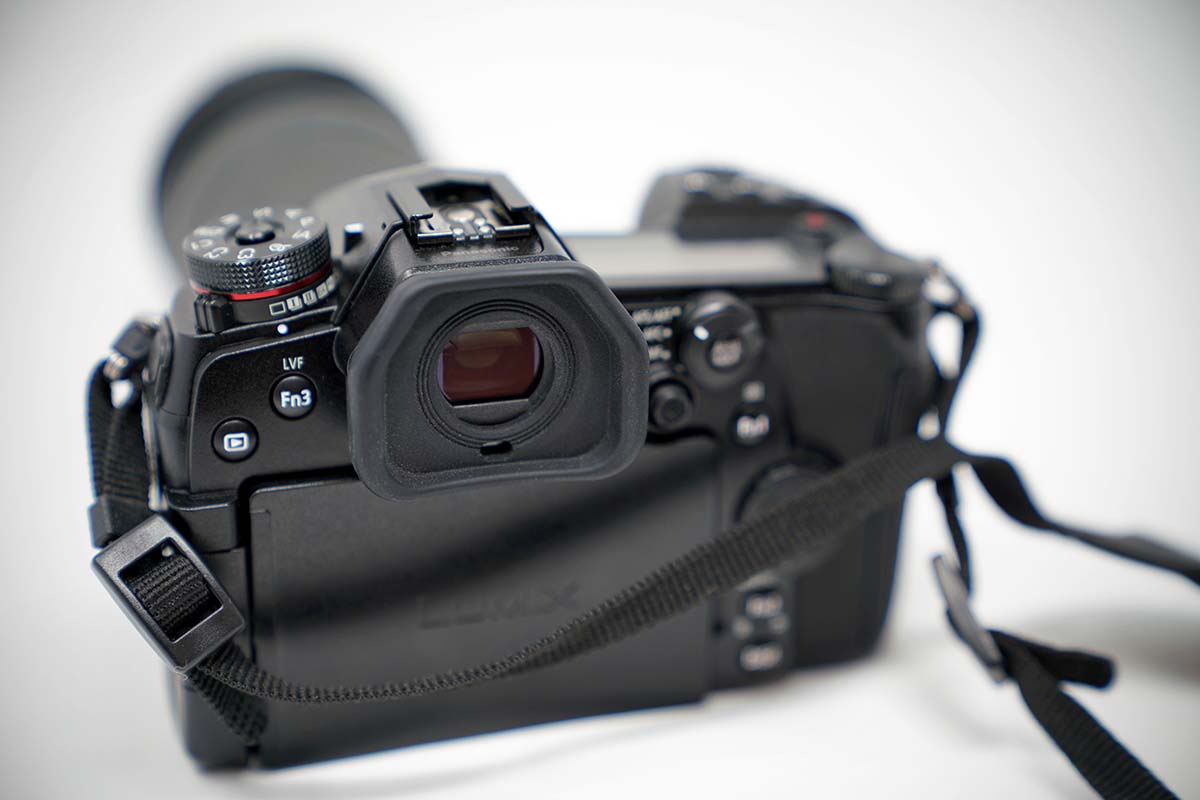 Electronic viewfinder (EVF) on mirrorless camera