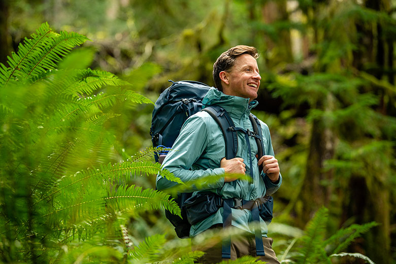 Arc'teryx Atom SL Hoody (smiling in forest)