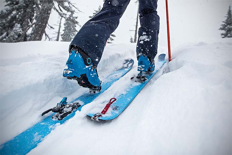 Backcountry ski boots (skinning uphill)