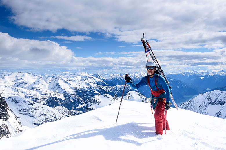 Backcountry skis (hiking to summit)