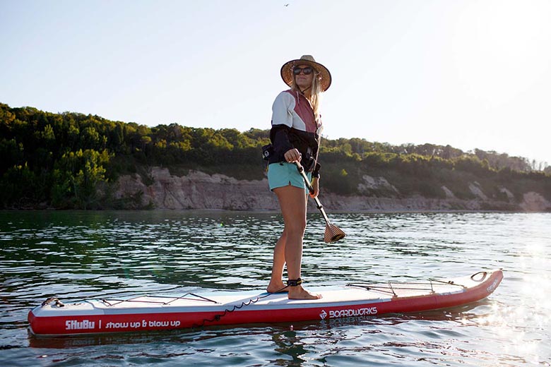 Inflatable Paddle Board (Standing on Boardworks SHUBU Raven)