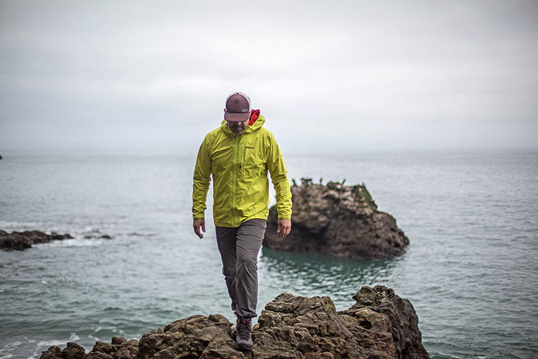 Patagonia Storm10 Alpine Jacket (standing on rocky outcrop)