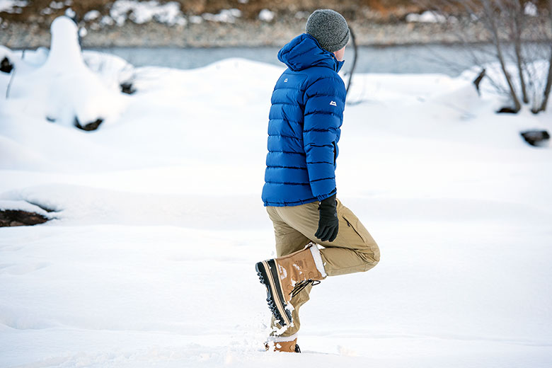 Sorel Caribou winter boot (walking in snow profile)