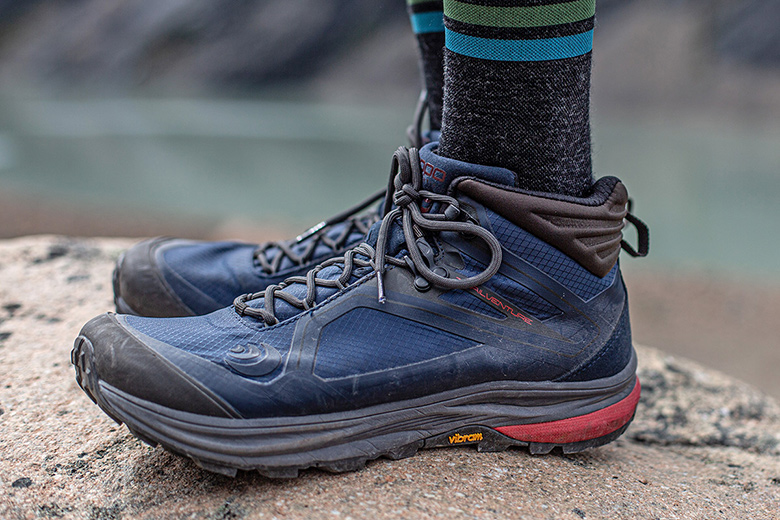 Topo Athletic Trailventure Hiking Boot (view of the side, hiking in Patagonia)