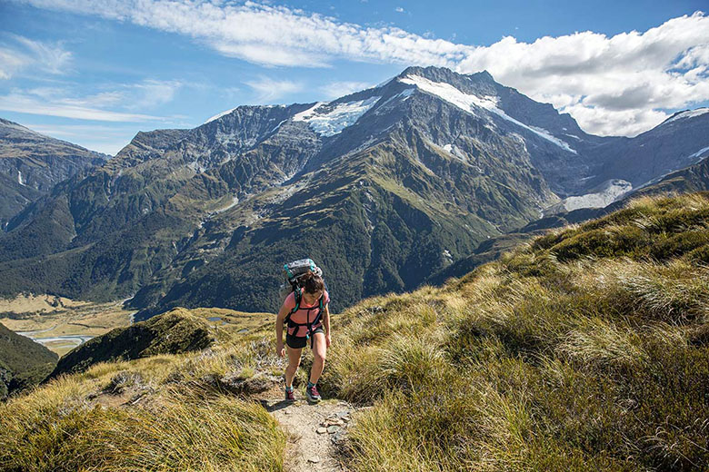 Lightweight hiking shoes (backpacking with mountain views)