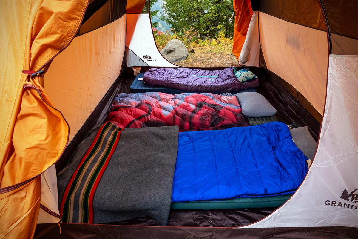 Camping Blankets (Pendleton Yakima blanket in tent)