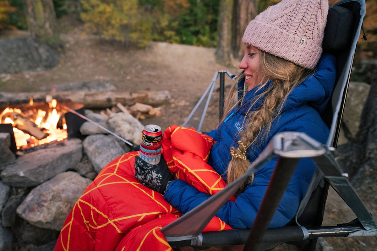 Camping blanket (sitting by campfire with Nemo Puffin)