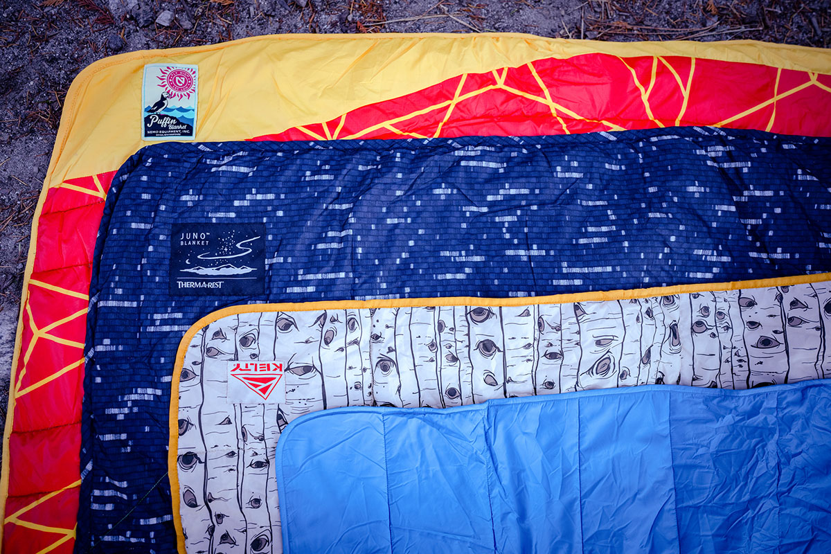 Camping blankets (lined up)