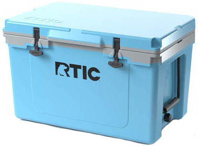 62-Quart Portable Ice Chest Cooler 3-Day Insulated Wheels Blue Camping Outdoor