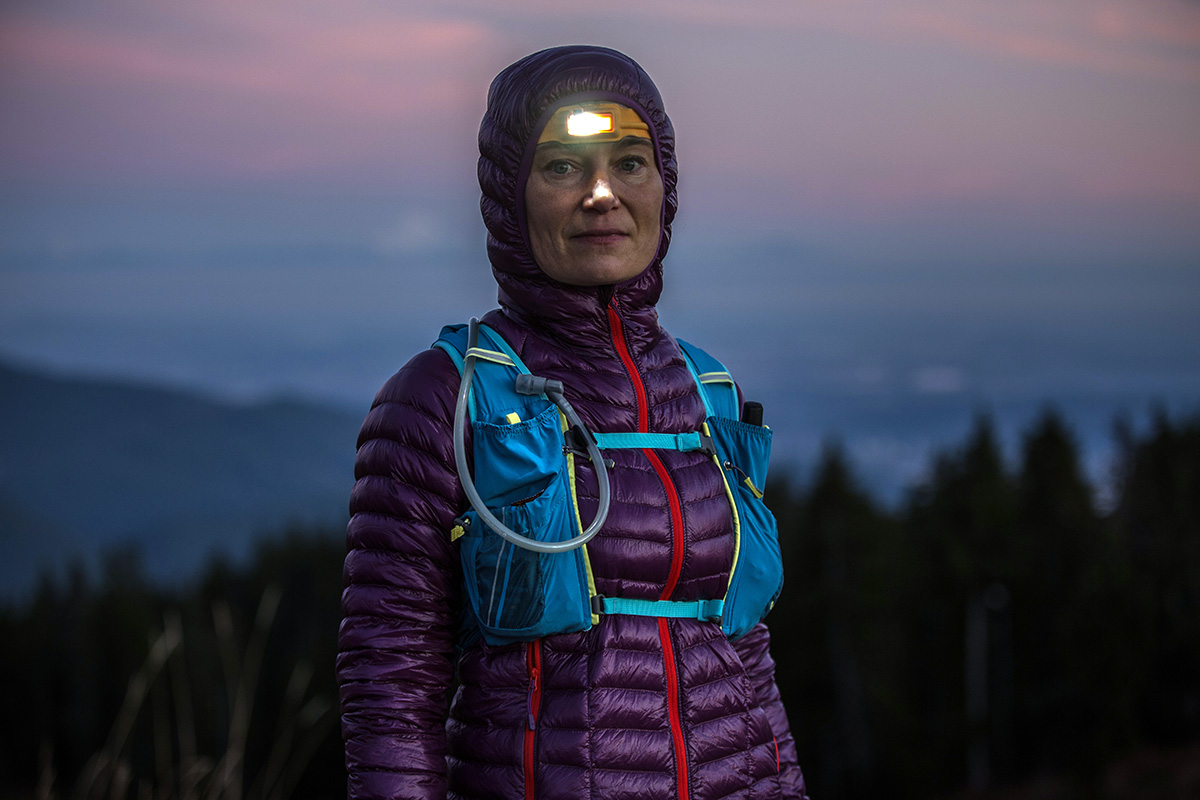 Headlamp (wearing running vest)