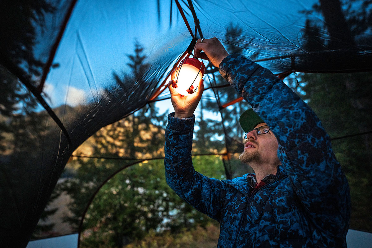 Camping lantern (hanging Black Diamond Apollo inside tent)