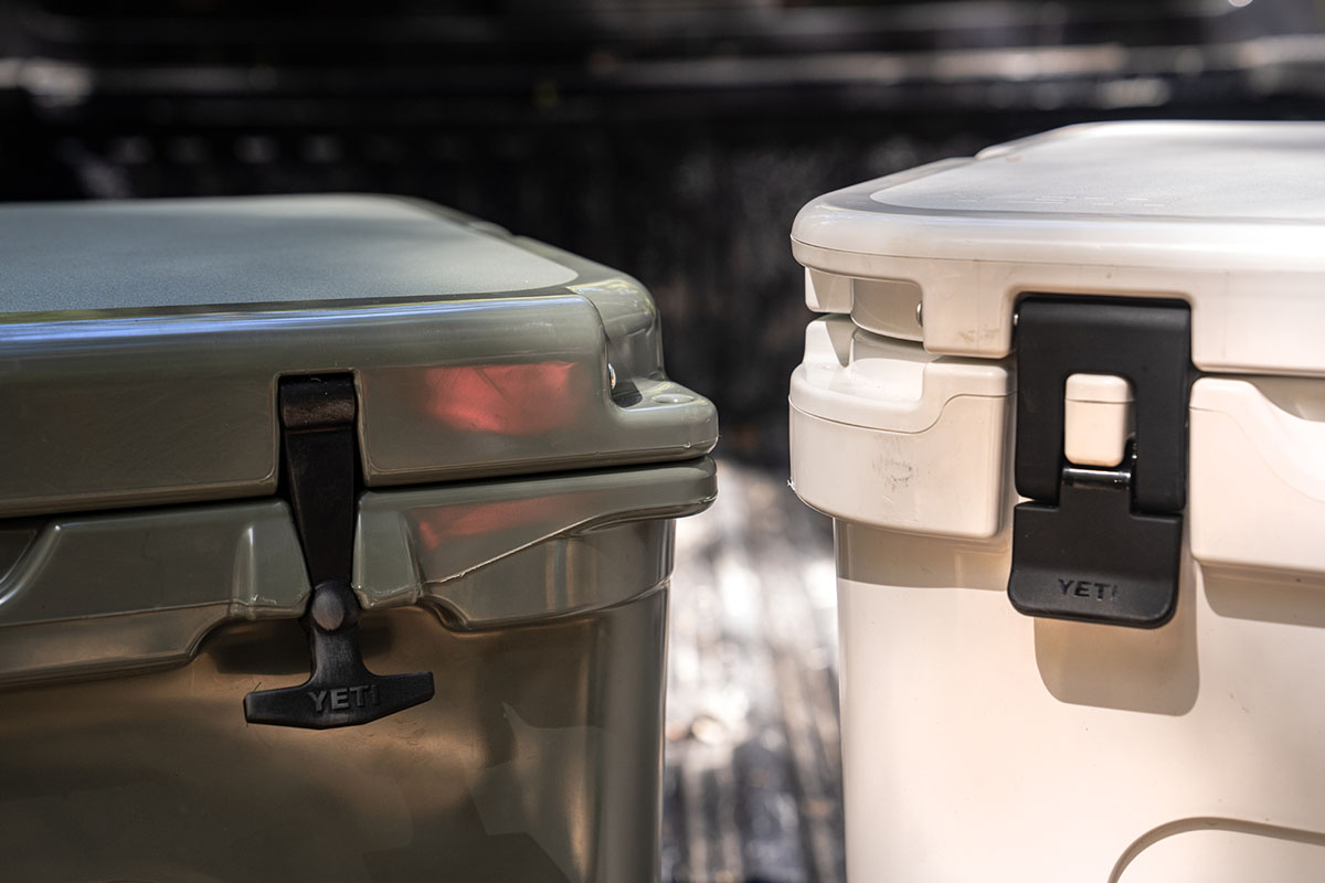 Wheeled coolers (T-handle latch and Yeti Roadie QuickLatch)