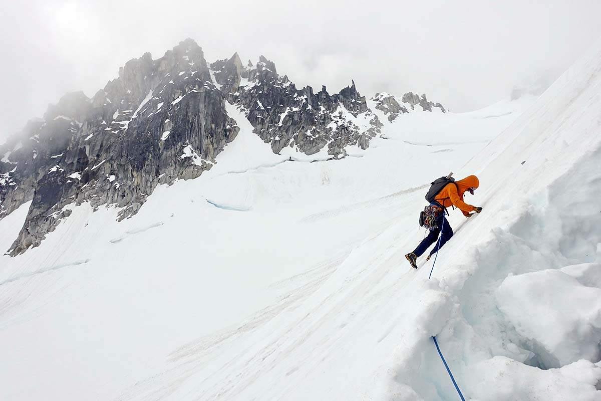 Approach shoe (La Sportiva Trango Tech on snow)