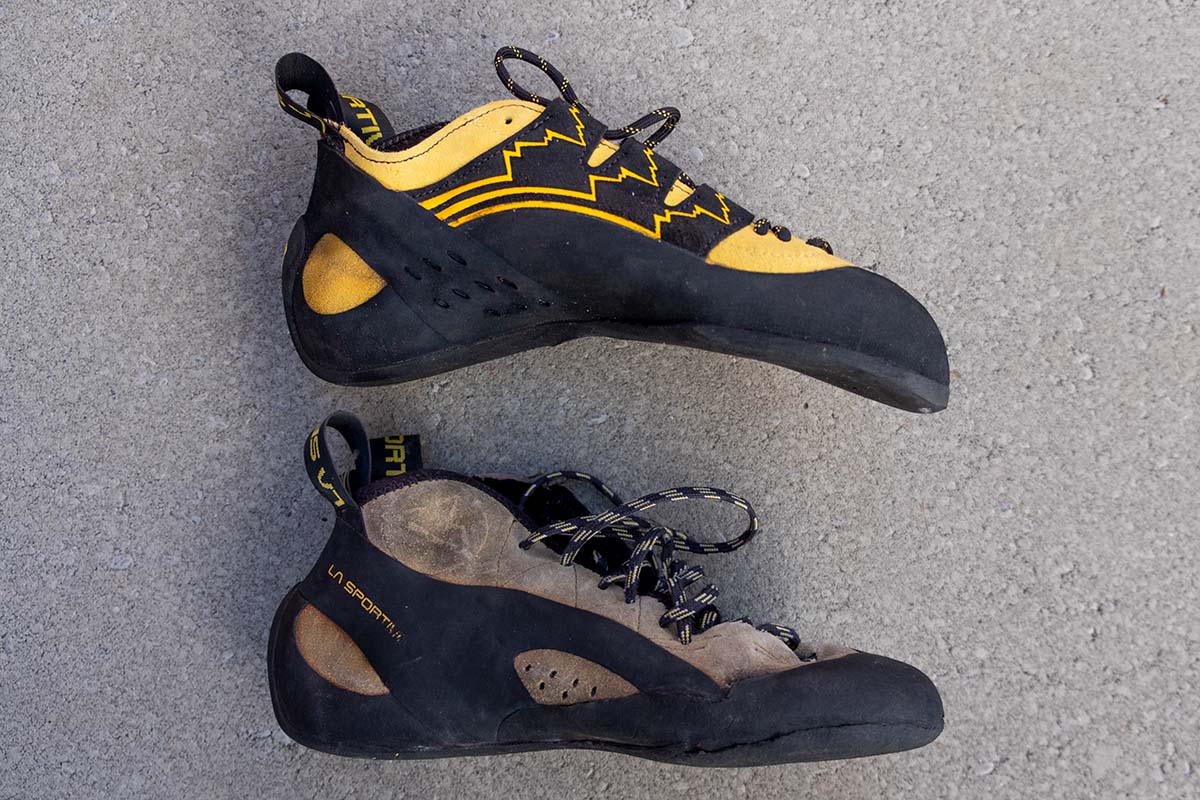 Rock climbing shoes (downturn comparison)