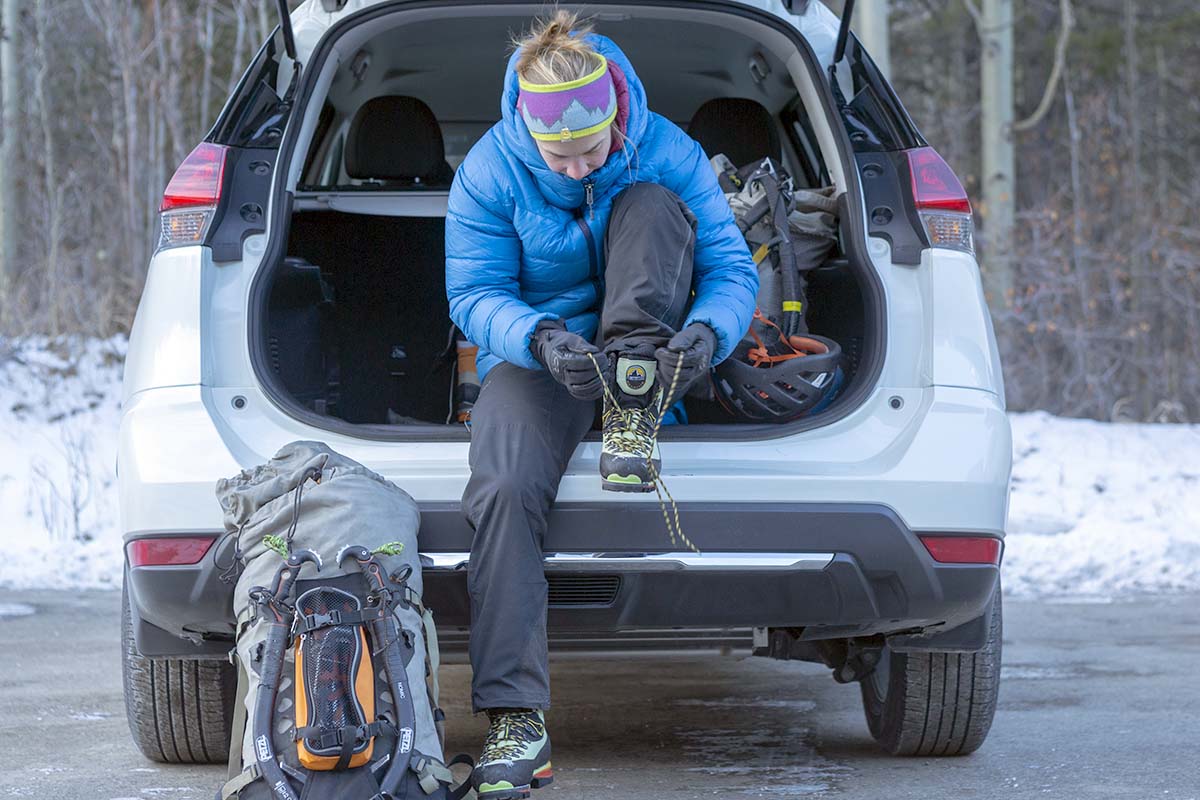 Mountaineering boots (lacing leather La Sportiva Nepal Evo)