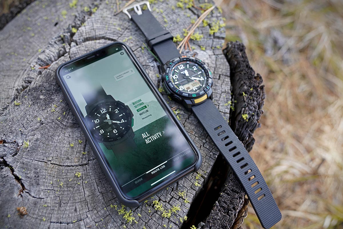 Altimeter watch (Casio Pro Trek smartphone app)
