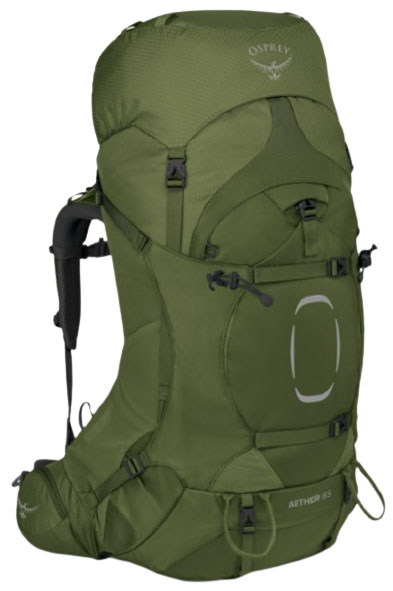Osprey Aether 65 backpacking pack green