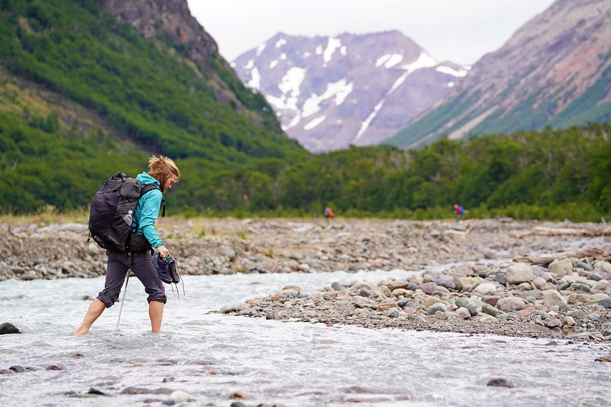 Backpacking pack (crossing river with ULA Circuit)