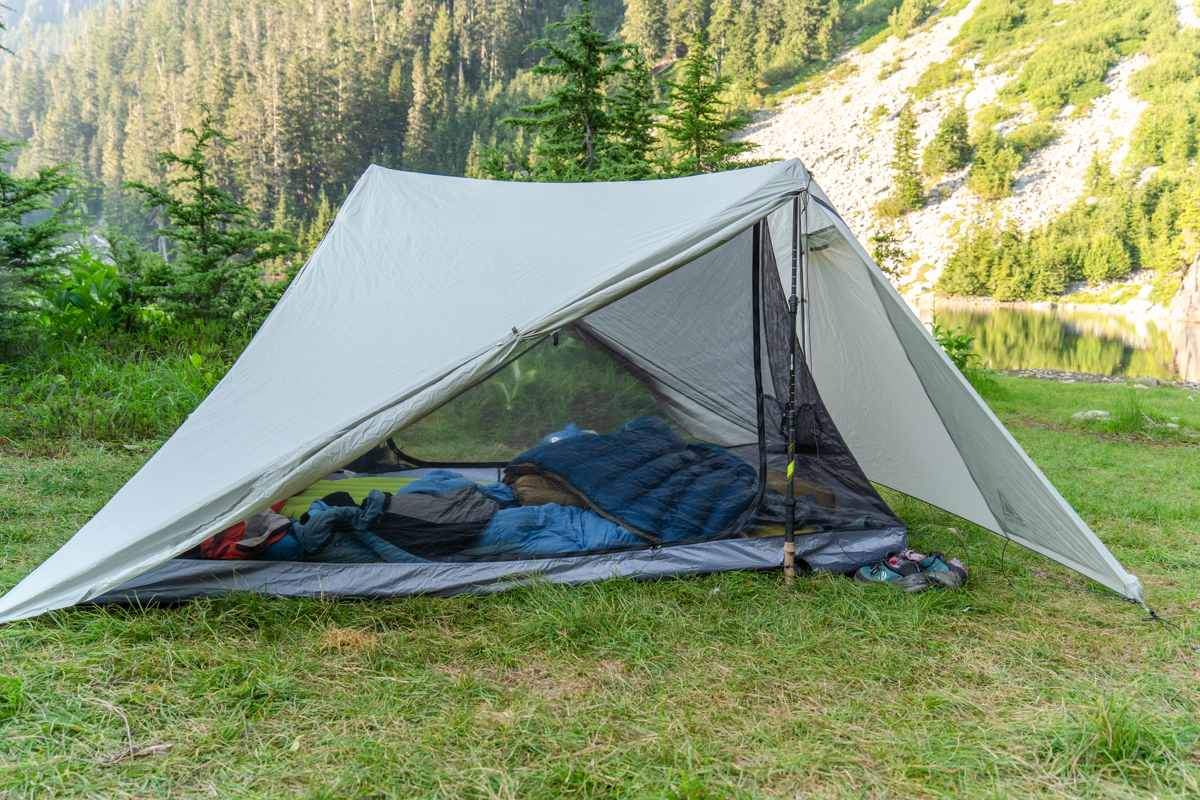 Budget backpacking tents (set up Durston X-Mid)