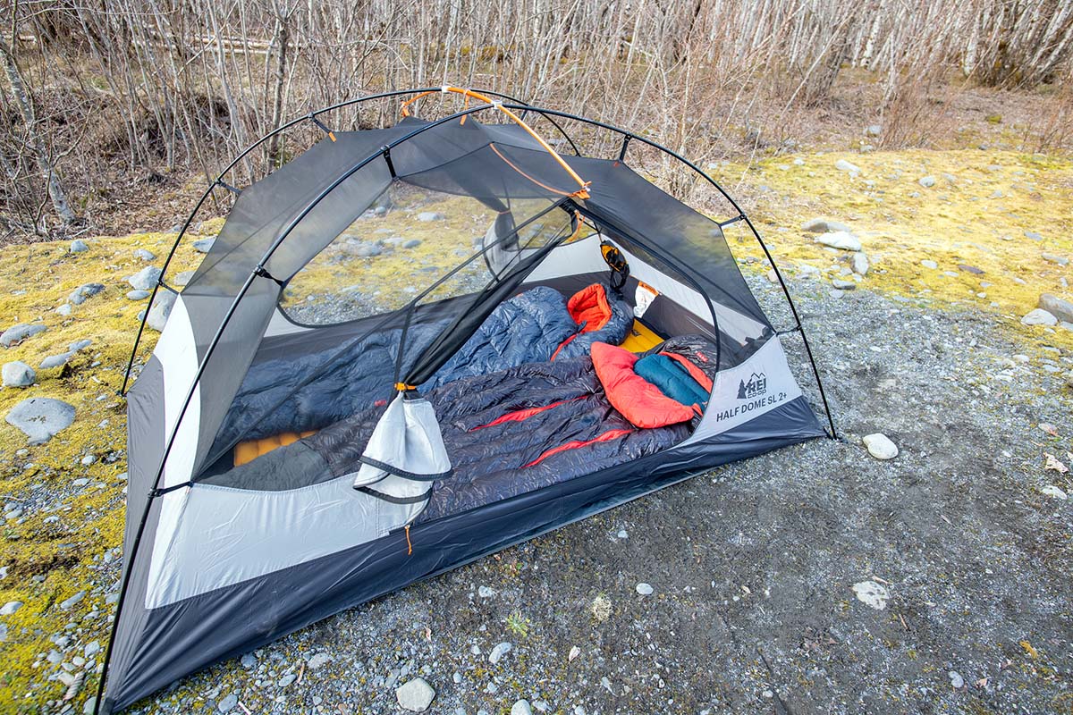 REI Co-op Half Dome SL 2%2B interior view (two sleeping bags)