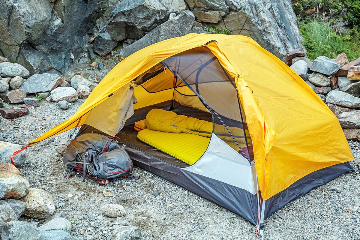 REI Co-op Trail Hut 2 backpacking tent (interior space and vestibule)