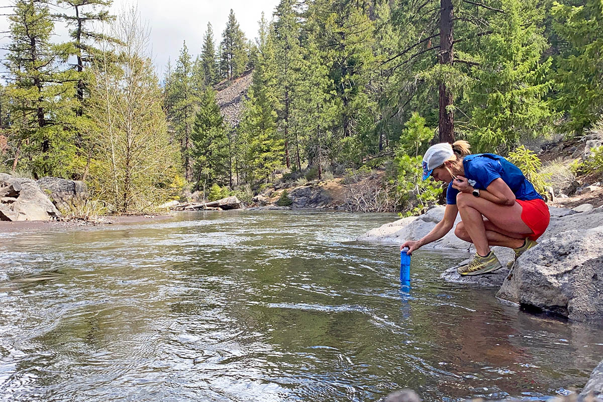 GPS Watch (collecting water on trail run)