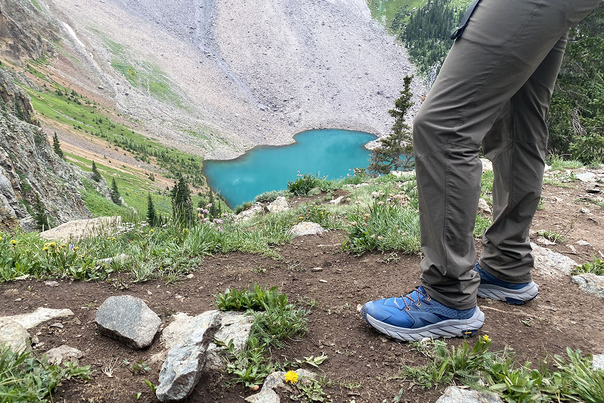 Hoka One One Anacapa Mid GTX hiking boot (overlooking lake in San Juans)