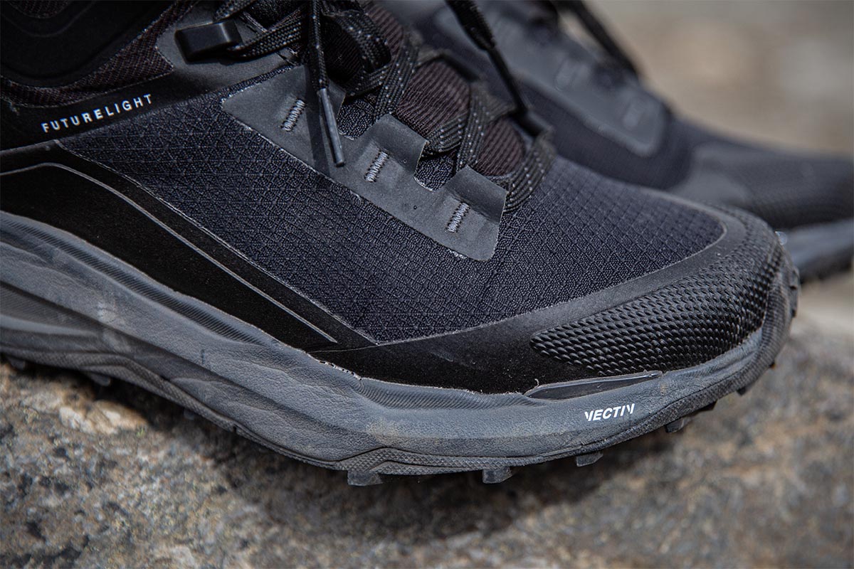 Hiking shoe (closeup of The North Face Exploris 2 upper)