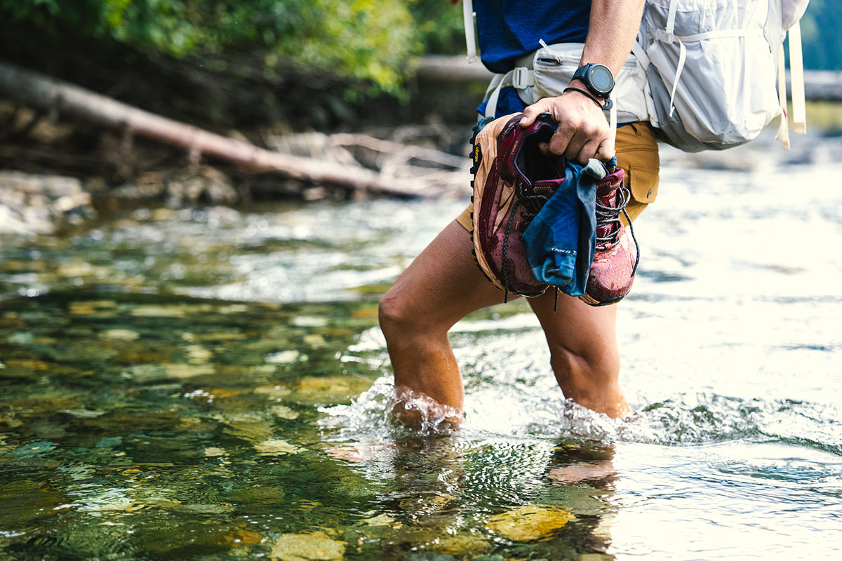 Hiking socks (carrying Darn Tough socks and shoes through water)