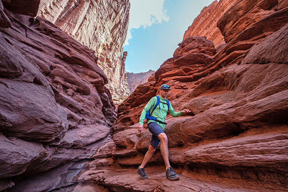 Hiking shorts (Outdoor Research Ferrosi Shorts in red canyon)