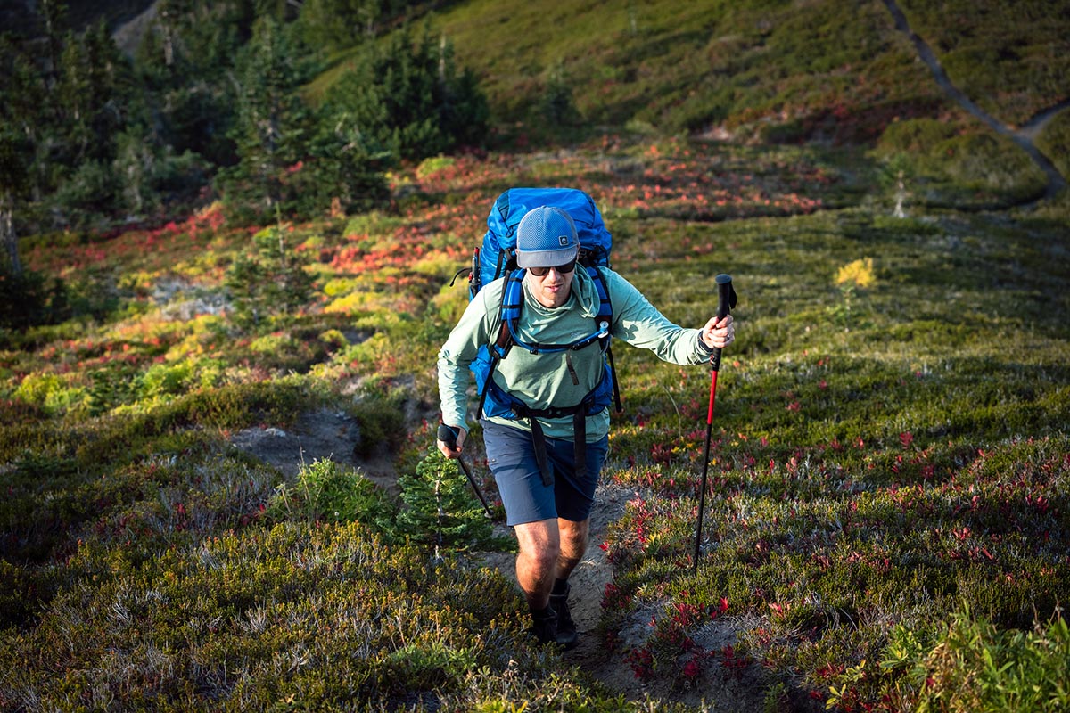 Hiking shorts (backpacking uphill in Ferrosi shorts)