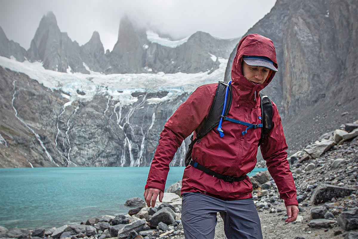 Rain Jackets (hiking by alpine lake in Patagonia Torrentshell 3L)