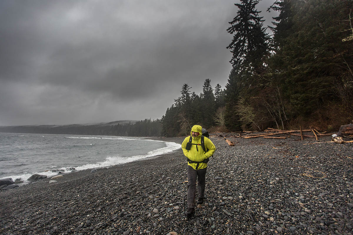 Rain jackets (hiking on beach with Patagonia Storm10)