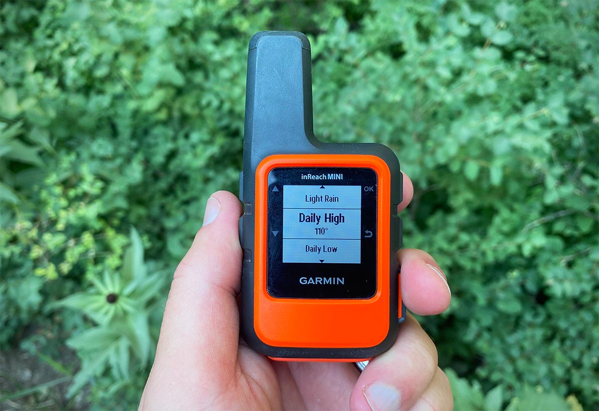 Satellite Messenger (Garmin inReach Mini weather report)