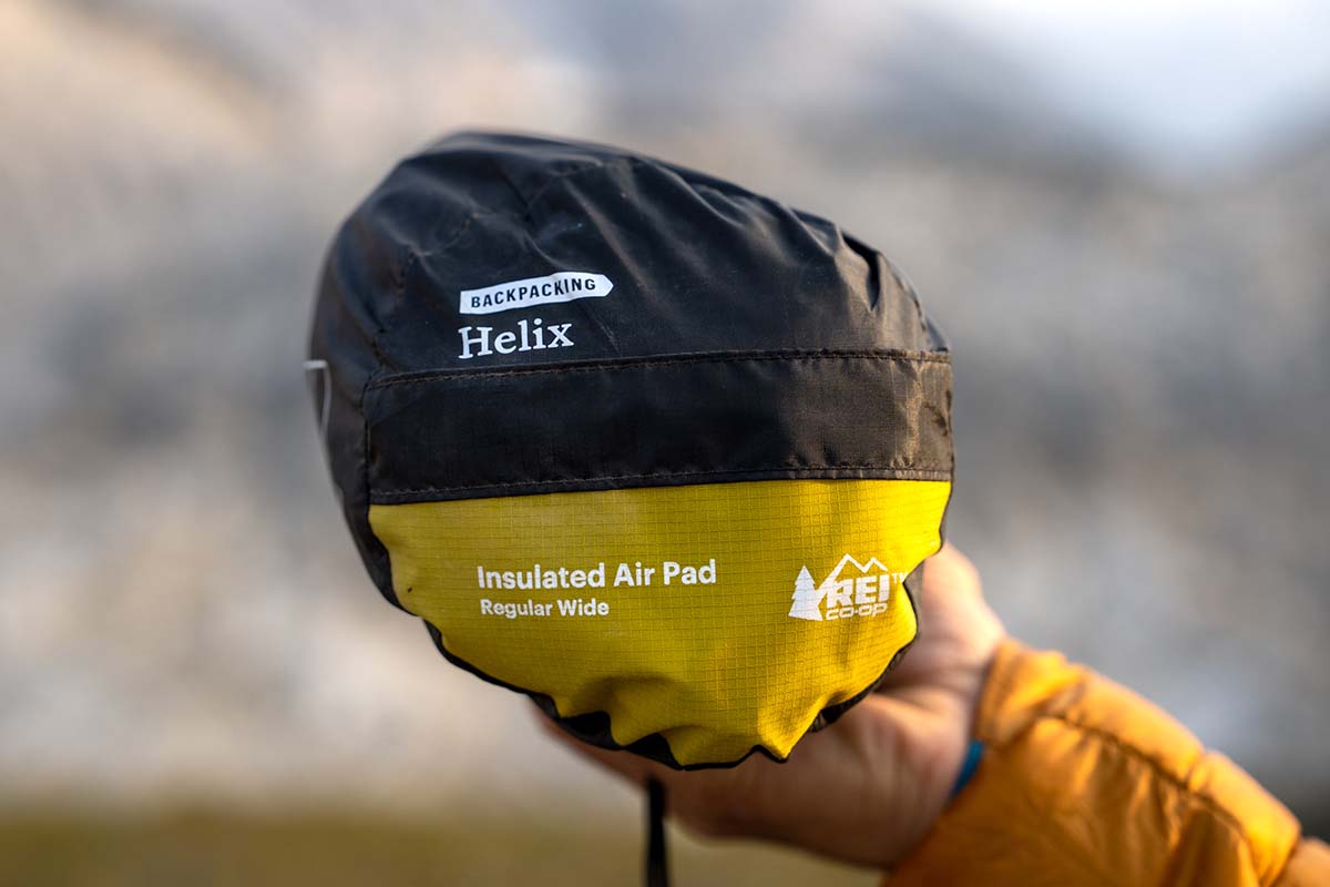 REI Co-op Helix backpacking sleeping pad (stuff sack label)