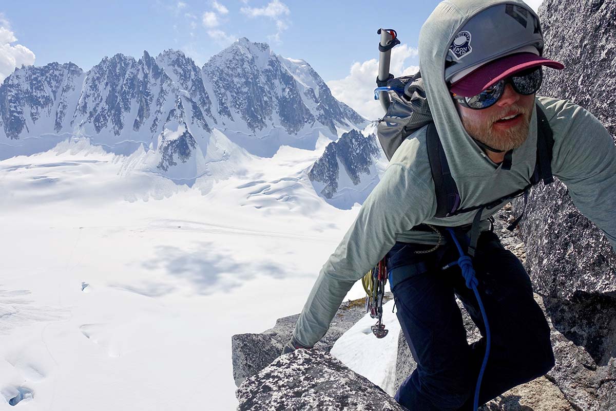 Climbing in the Alaska Range (sun shirt)