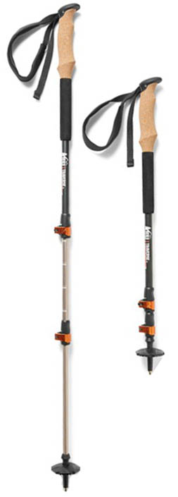 Highlander Trek Lite Collapsible Nordic Walking Pole Lightweight Hiking Stick With Cork Grip Ideal for Hiking and Trekking
