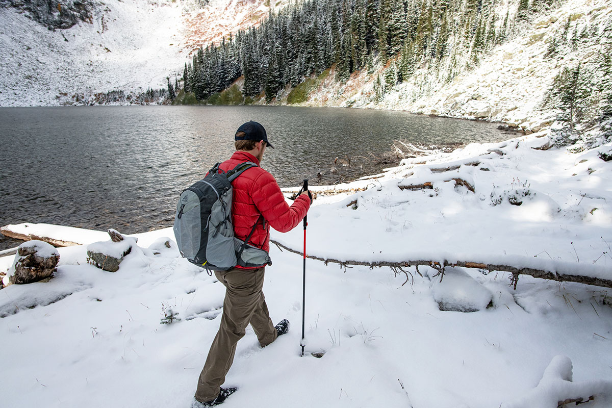 Trekking poles (MSR DynaLock Ascent in snow)